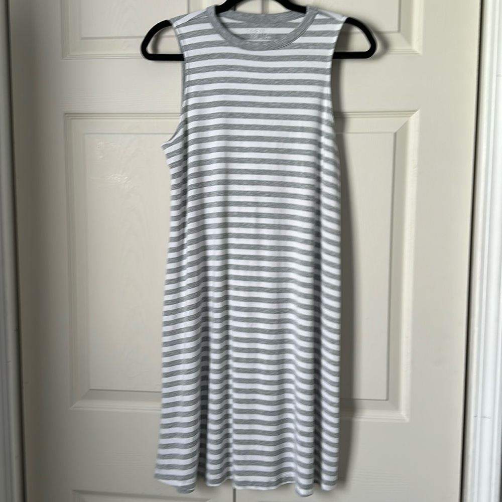 Gray and White Sundress or Swim Cover-Up-Size Medium
